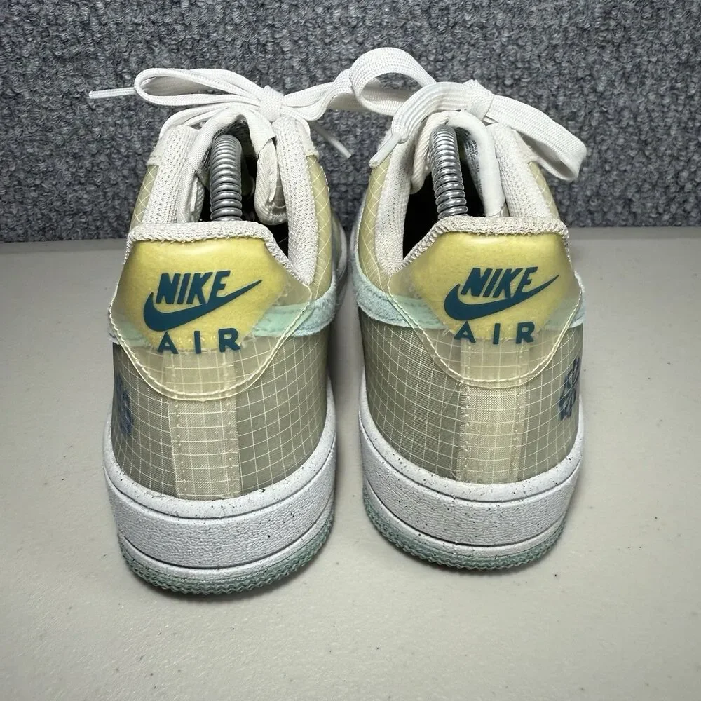 Nike Air Force 1 Crater GS White Copa Sneakers Size 5Y DC9326-100 Pre-Owned